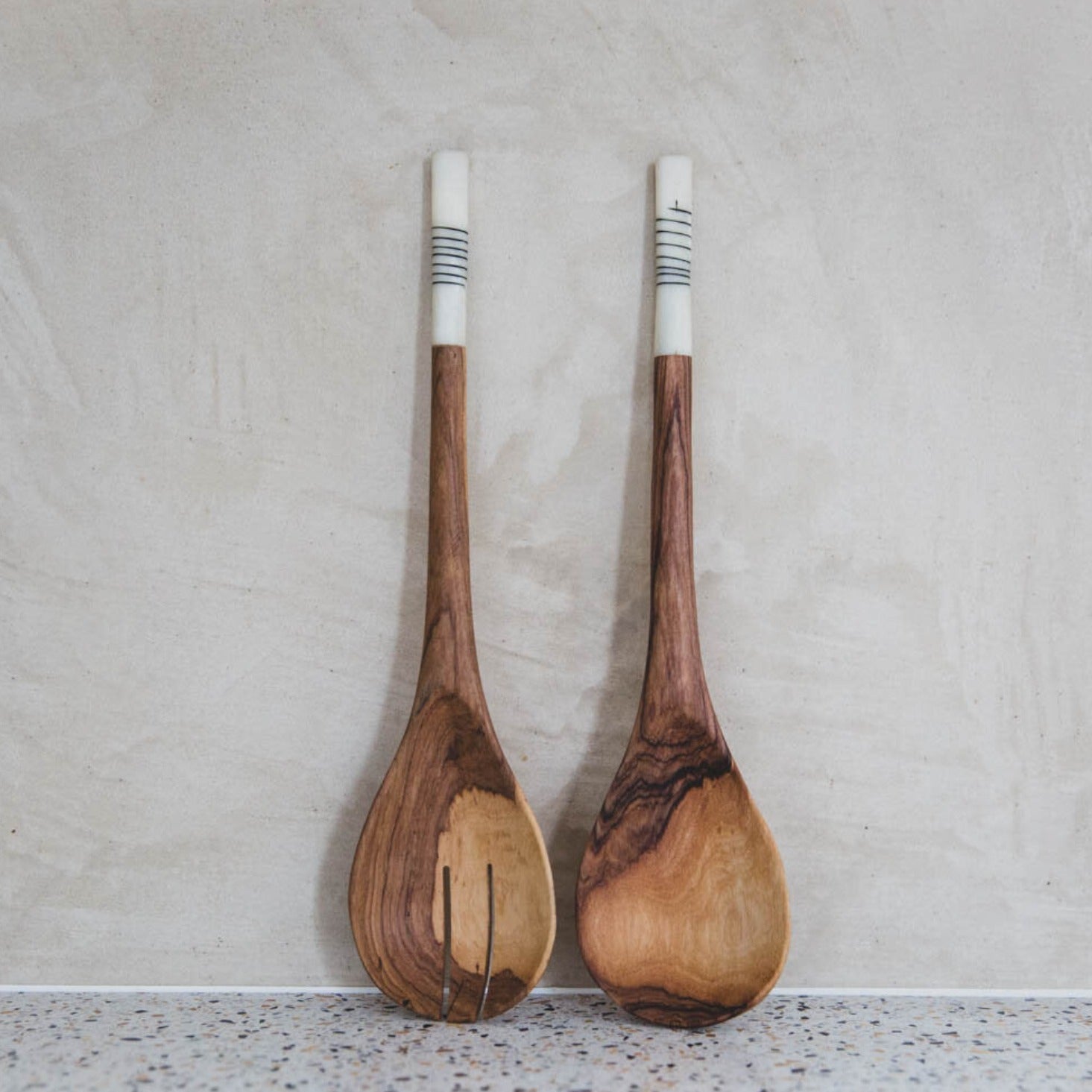 Olive Wood Salad Servers - Zawadisha