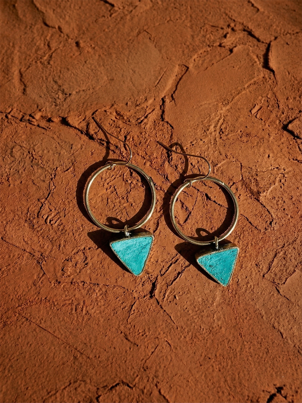 Pair of Era Paper Pulp Earrings by Quazi Designs featuring eco-friendly, handcrafted paper pulp jewelry with a modern geometric design.