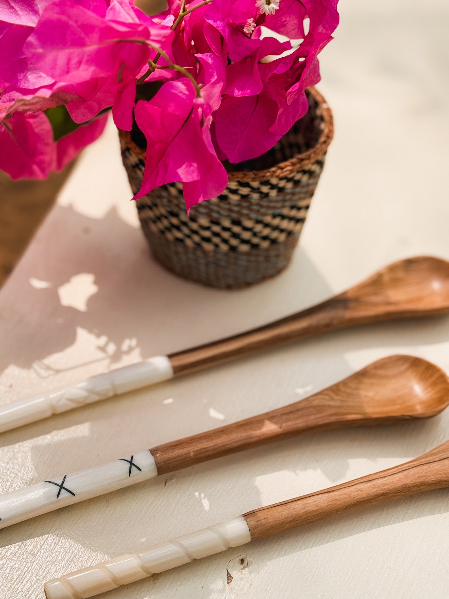 Olive Wood Sugar & Honey Spoons
