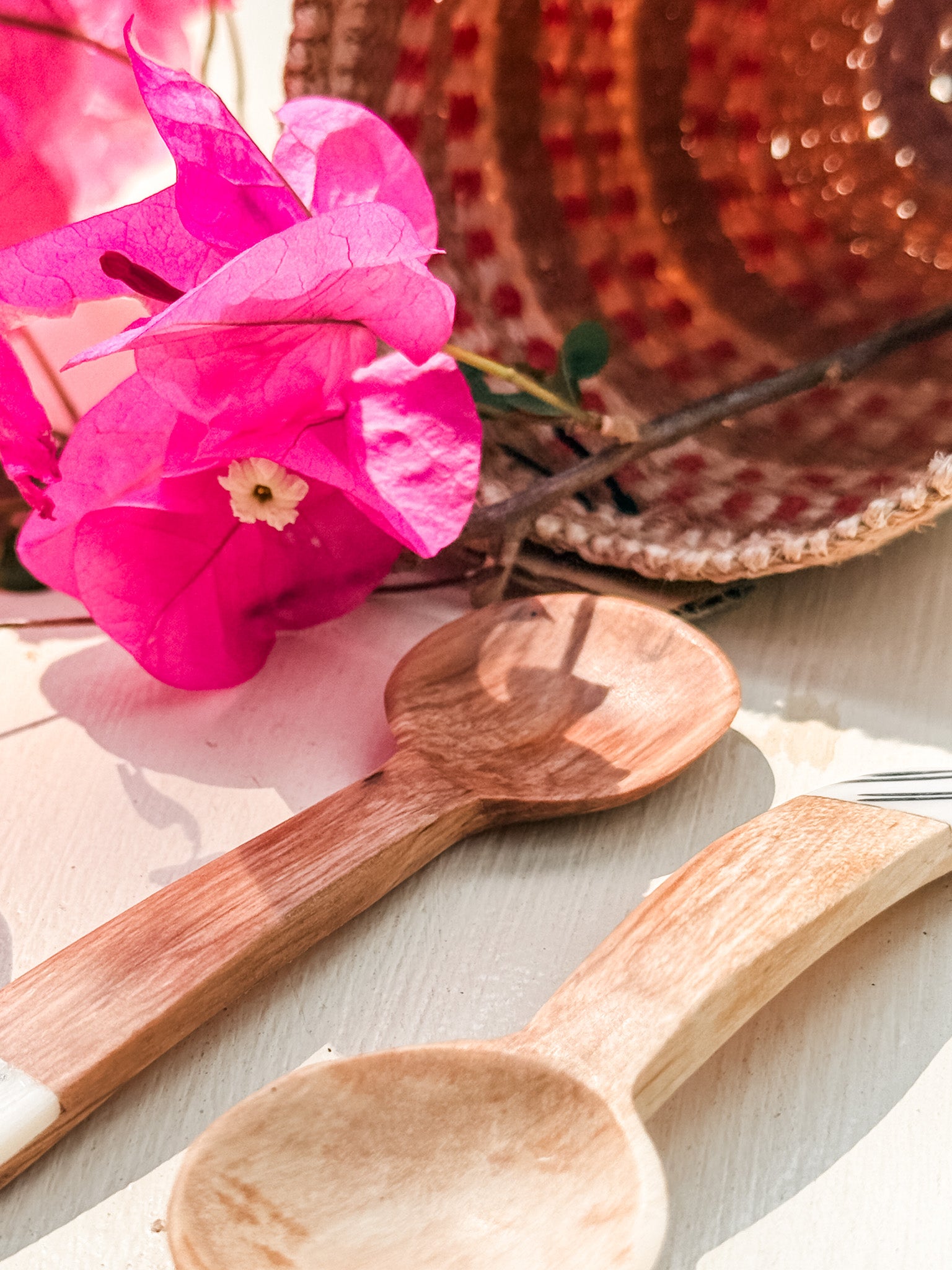 Mini Olive Wood Spice Spoons