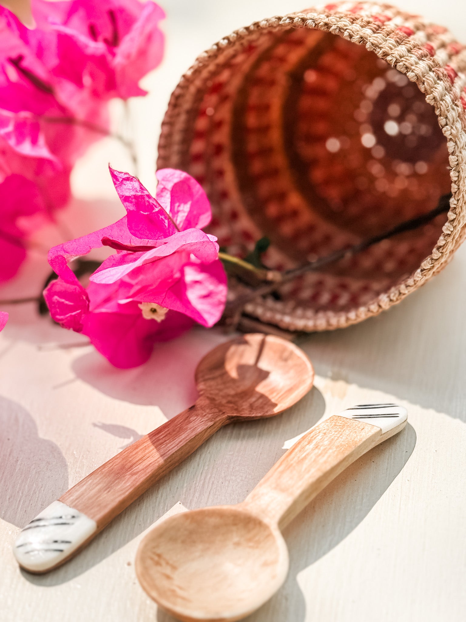 Mini Olive Wood Spice Spoons