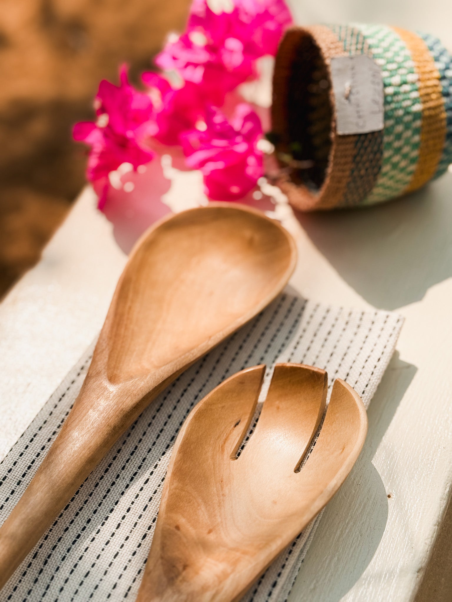 Olive Wood Serving Spoon Set | Moja