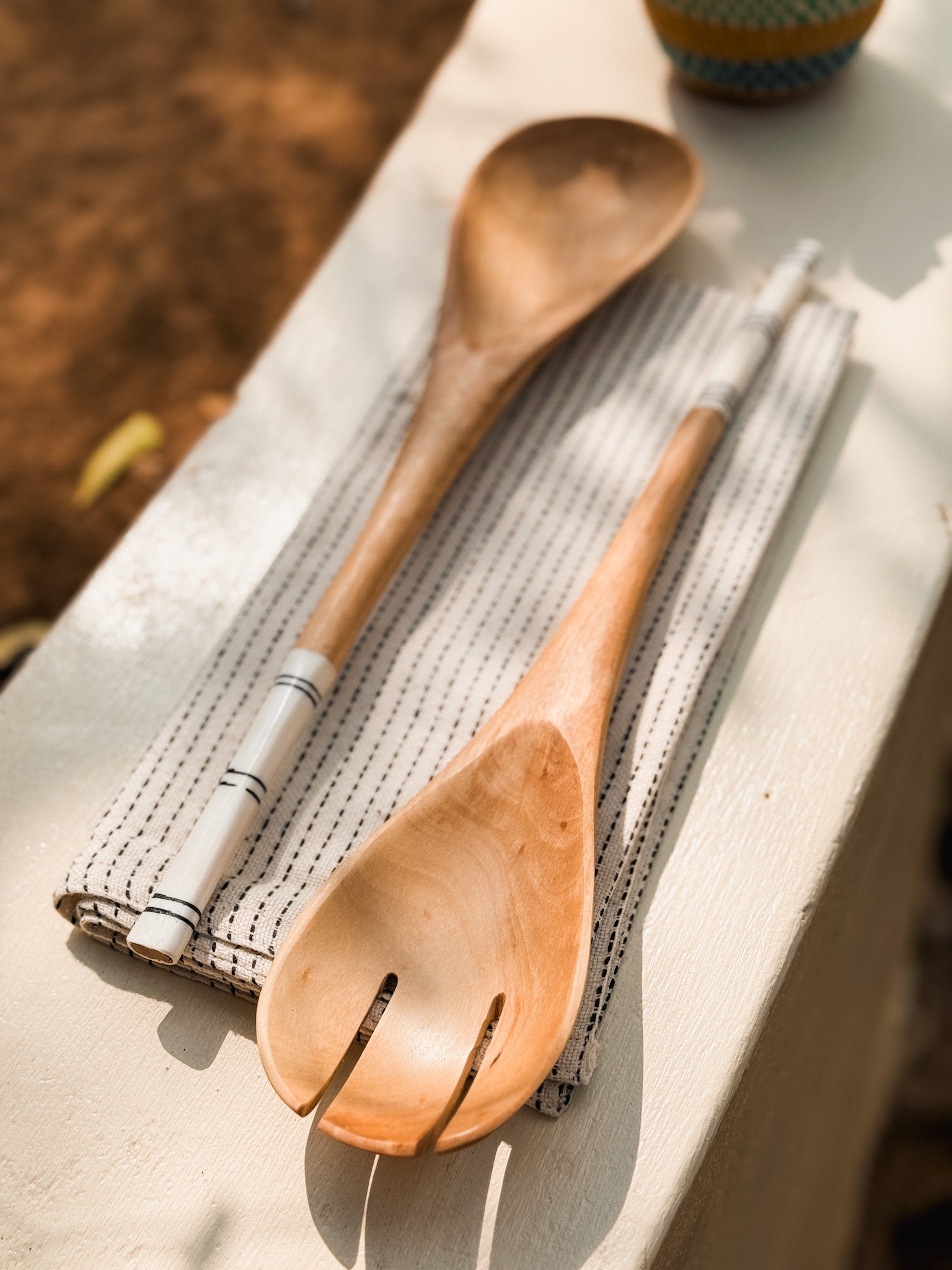 Olive Wood Serving Spoon Set | Moja