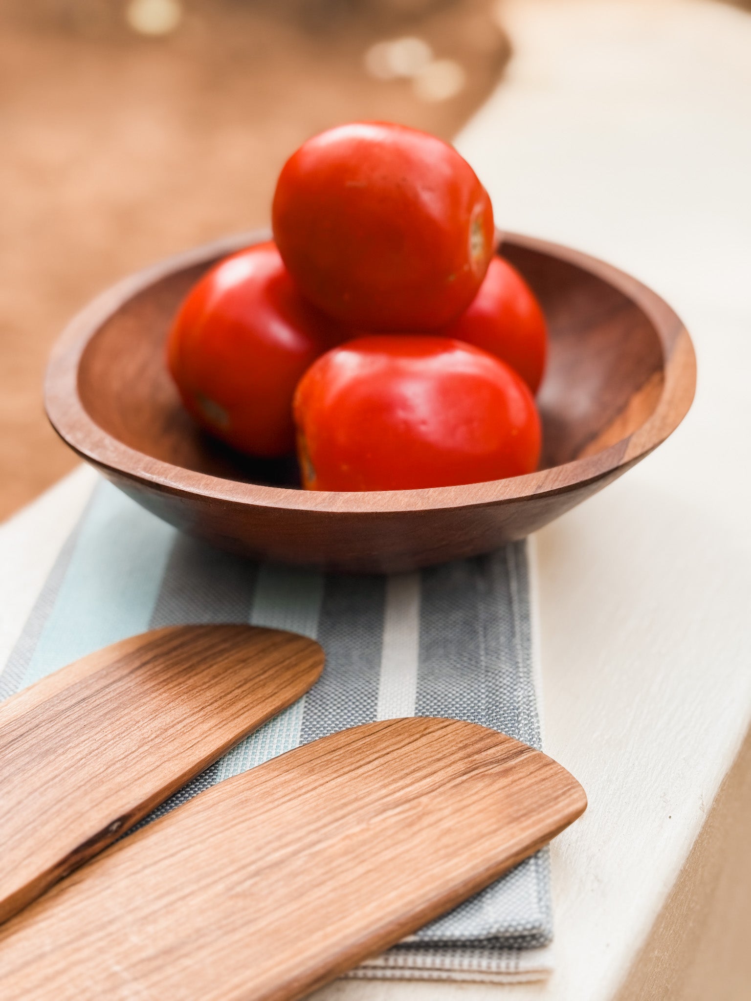 Olive Wood Serving Tong Set