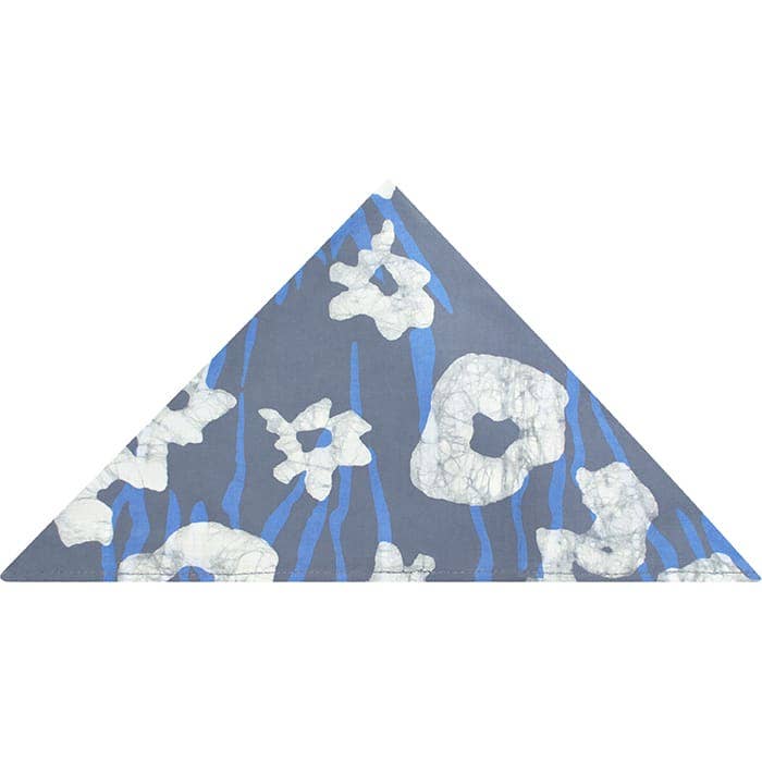 Organic Batik Napkin with painted floral design by Global Mamas, showcasing vibrant, handcrafted fabric with intricate batik patterns.