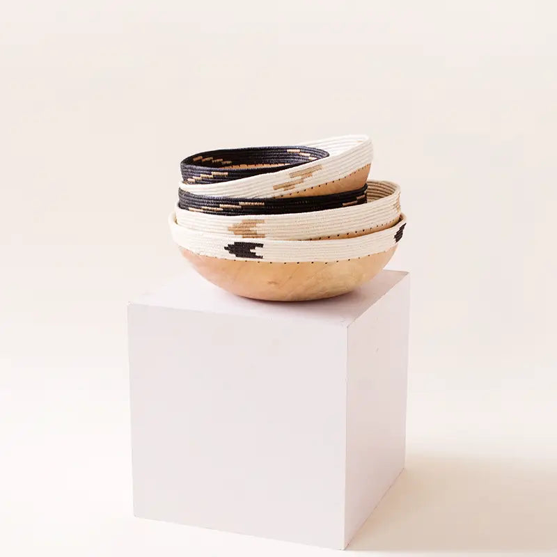 Copabu Wooden & Woven Bowl | Black