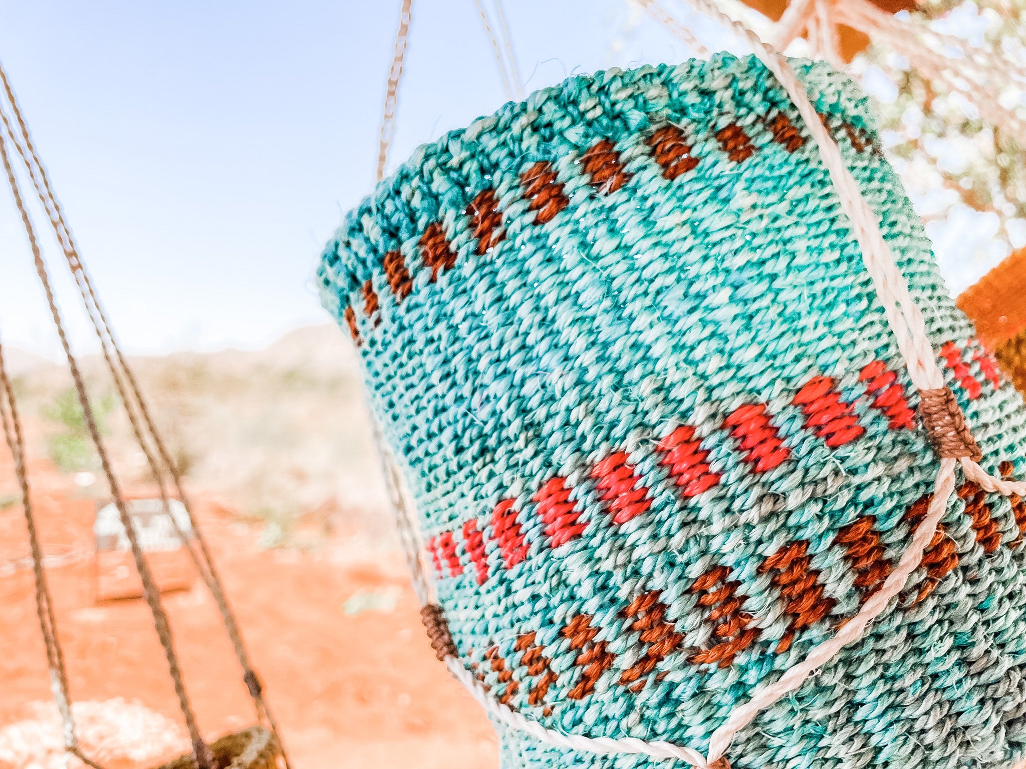Handmade woven sisal plant hangers